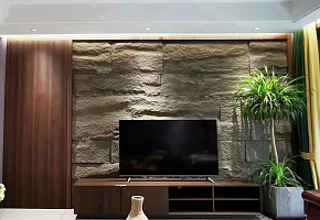 Панель декоративная HLP6012-03 Супер тонкий камень Water grey - Фото интерьеров №8